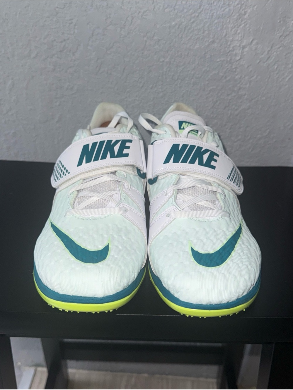 Nike High Jump Elite Men's Size 10 Track Spikes White & Green Spruce FZ9636-100